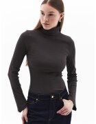 OXXO Bluza slim fit cu guler inalt - Verde sparanghel