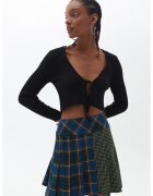 OXXO Bluza striat cu prindere frontala cu snururi - Negru