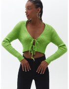 OXXO Bluza striat cu prindere frontala cu snururi - Verde lime