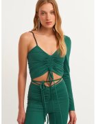 OXXO Bluza uni cu decolteu in V - Verde aquamarin