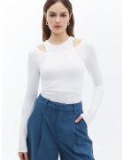 OXXO Bluza uni cu decolteu la baza gatului - Alb