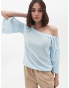 OXXO Bluza uni cu decolteu pe umeri - Albastru glaciar