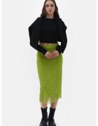 OXXO Fusta midi cu strat exterior din plasa - Rosu/Verde masliniu