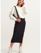 OXXO Fusta striata cu slit lateral - Negru