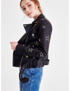 OXXO Jacheta biker din piele ecologica cu model cu stele - Negru