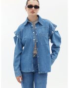 OXXO Jacheta din denim cu maneci detasabile - Albastru