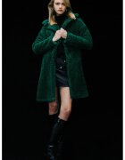 OXXO Palton din material teddy cu buzunare laterale - Verde aquamarin