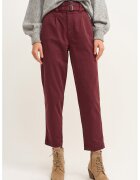 OXXO Pantaloni capri cu talie inalta - Rosu inchis