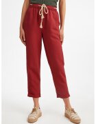 OXXO Pantaloni capri din amestec de in - Rosu inchis