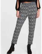 OXXO Pantaloni crop conici cu talie elastica - Negru stins/Bej deschis/Bleumarin