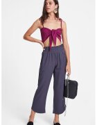 OXXO Pantaloni crop cu banda elastica in talie - Albastru ultramarin