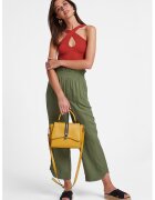 OXXO Pantaloni crop cu banda elastica in talie - Kaki inchis
