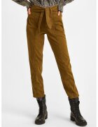 OXXO Pantaloni crop cu croiala dreapta si cordon in talie - Caramel