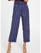 OXXO Pantaloni crop cu model in carouri - Negru/Albastru indigo