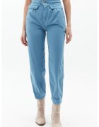 OXXO Pantaloni crop cu talie inalta - Albastru deschis