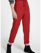 OXXO Pantaloni crop cu talie inalta si model in carouri - Rosu inchis