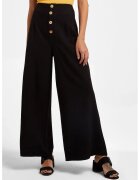 OXXO Pantaloni crop evazati cu nasturi - Negru