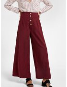 OXXO Pantaloni crop evazati cu nasturi - Visiniu
