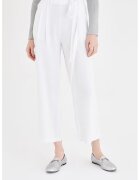 OXXO Pantaloni crop relaxed fit cu snur - Alb optic