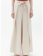 OXXO Pantaloni cu croiala ampla si slituri laterale - Bej deschis