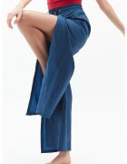 OXXO Pantaloni drepti cu slituri frontale - Albastru inchis