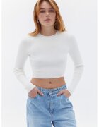 OXXO Pulover crop tricotat fin - Alb