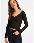 OXXO Pulover crop tricotat fin - Negru