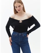 OXXO Pulover cu decolteu pe umeri - Negru