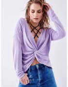 OXXO Pulover cu detaliu drapat - Violet deschis