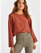 OXXO Pulover cu model uni si maneci cazute - Maro cognac