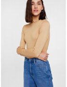 OXXO Pulover slim fit cu guler inalt - Maro nisip