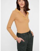 OXXO Pulover slim fit cu revere decupate - Portocaliu persan