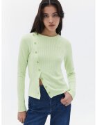 OXXO Pulover striat cu nasturi - Verde pal