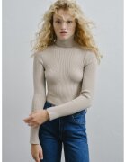 OXXO Pulover uni cu guler inalt - Maro taupe