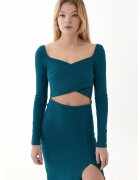 OXXO Rochie cambrata cu decupaj frontal Jackbelcut - Albastru petrol