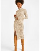 OXXO Rochie cu croiala bodycon si imprimeu zebra - Alb/Maro nisip