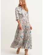 OXXO Rochie maxi cu garnituri cu volane si model - Multicolor