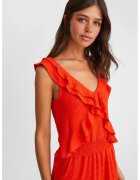 OXXO Rochie scurta cu decolteu in V si volane - Coral