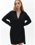 OXXO Rochie scurta din satin cu decolteu in V - Negru