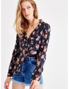 OXXO Sacou usor cu model floral - Negru/Violet/Roz