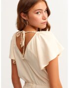 OXXO Salopeta capri cu talie elastica - Crem