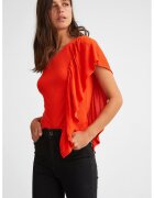 OXXO Top asimetric cu detaliu volan - Coral