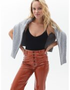 OXXO Top crop cu bretele inguste - Negru
