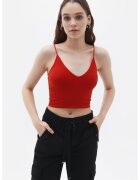OXXO Top crop cu bretele inguste - Rosu