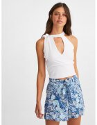 OXXO Top crop cu decupaj frontal - Alb optic