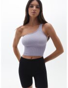 OXXO Top crop cu decupaj pe un umar - Lila