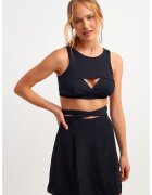 OXXO Top crop cu detaliu decupat - Negru