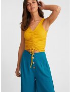 OXXO Top crop cu fronseuri frontale - Portocaliu