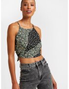 OXXO Top crop cu imprimeu floral - Verde/Negru/Albastru
