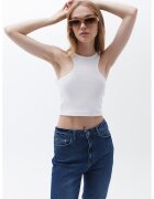 OXXO Top crop cu model uni - Alb